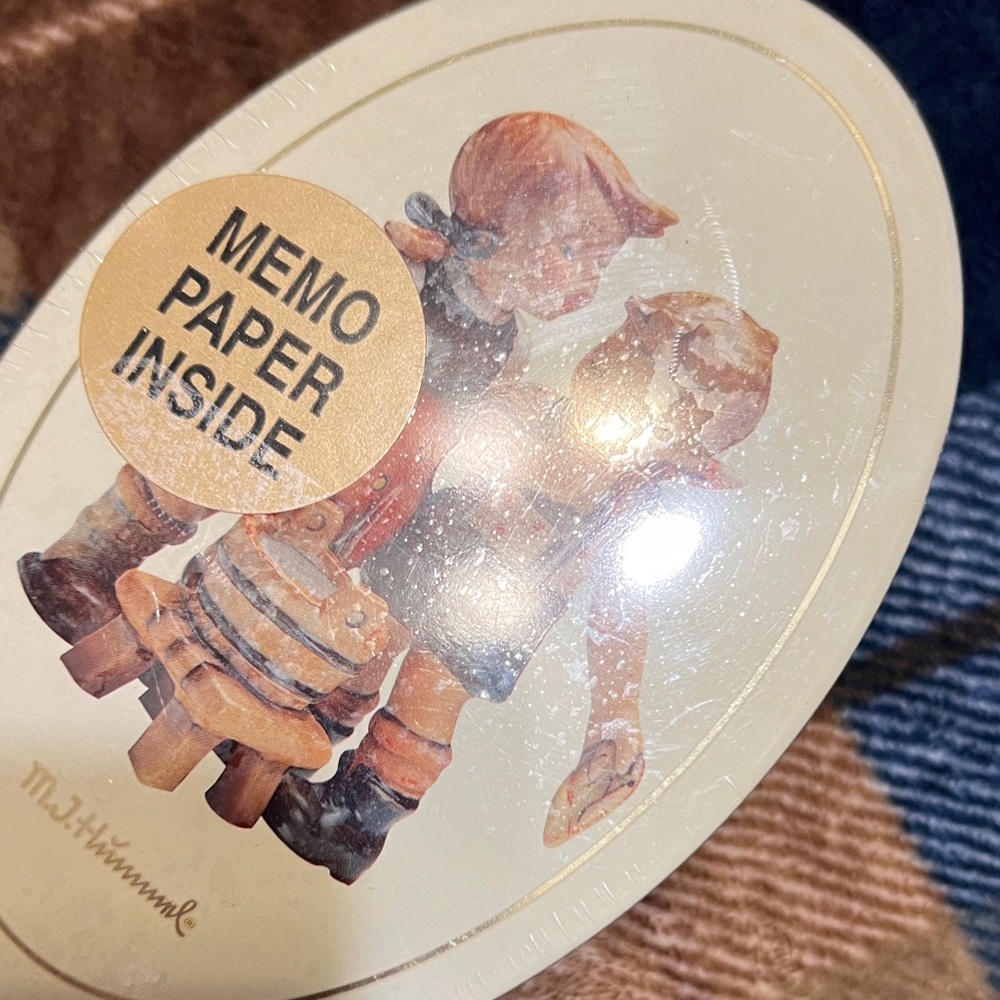 Hummel Oval Tin with Beige and Brown Figurine Artwork